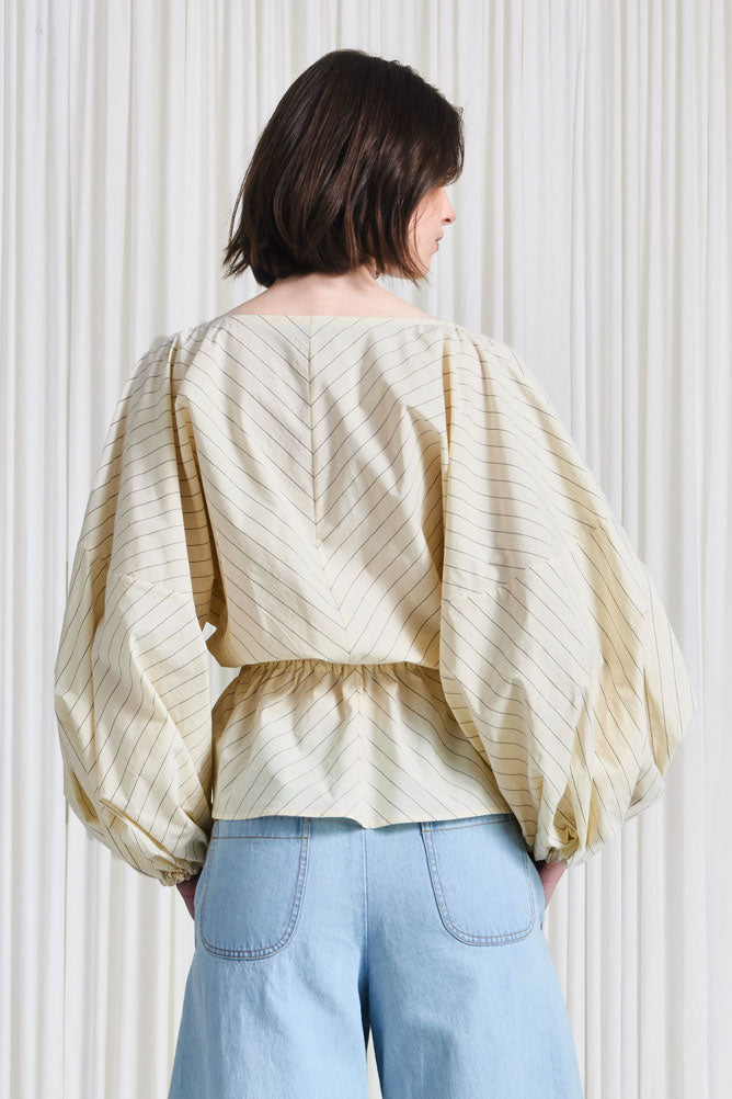 The Sonnet Top in Cream Cotton Pinstripe – palmer//harding