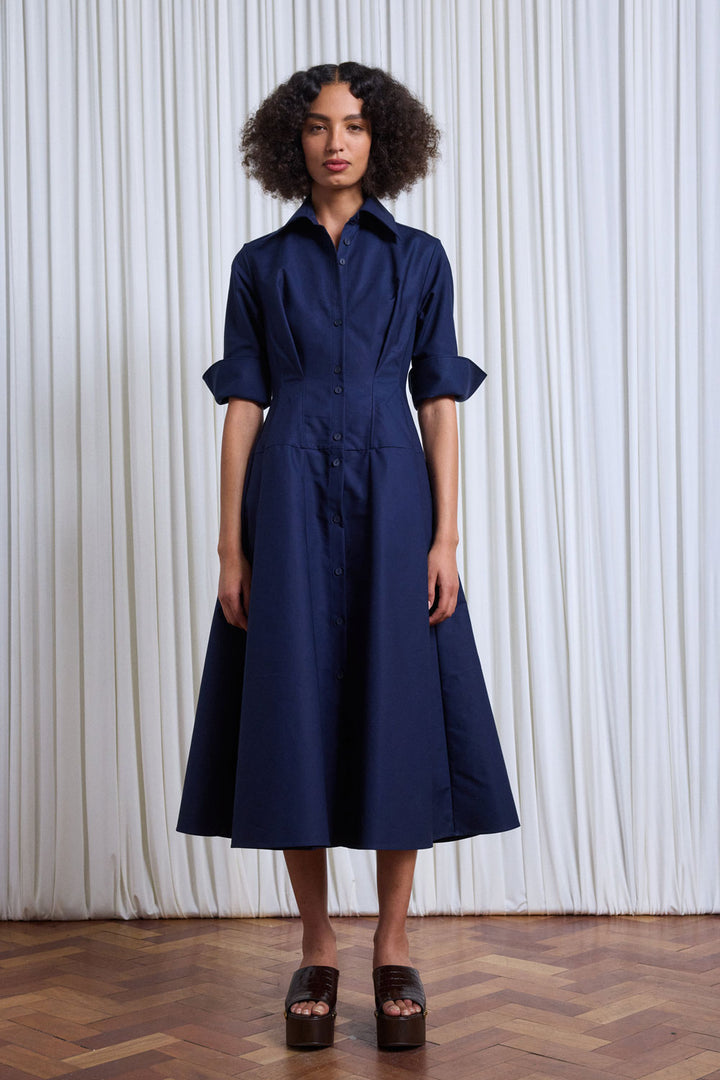 The Contour Dress in Navy Cotton – palmer//harding