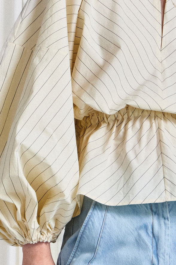 The Sonnet Top in Cream Cotton Pinstripe – palmer//harding