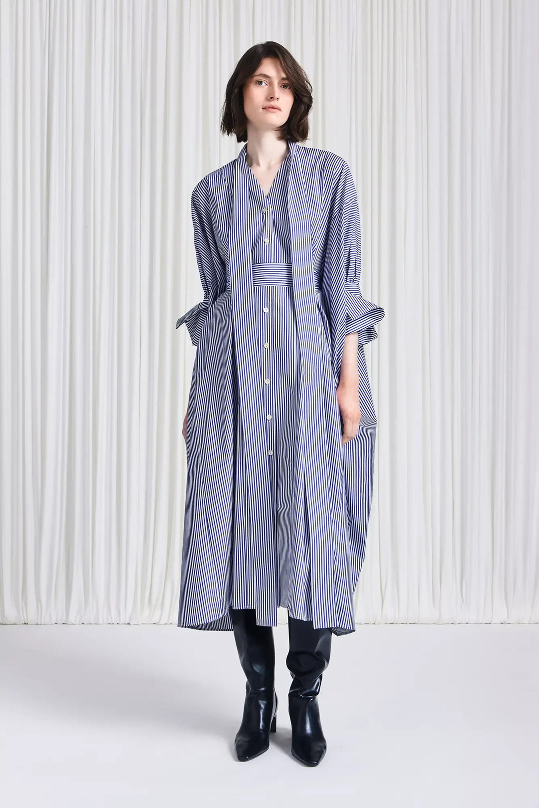 The Emotive Dress in Blue Striped Cotton Poplin – palmer//harding