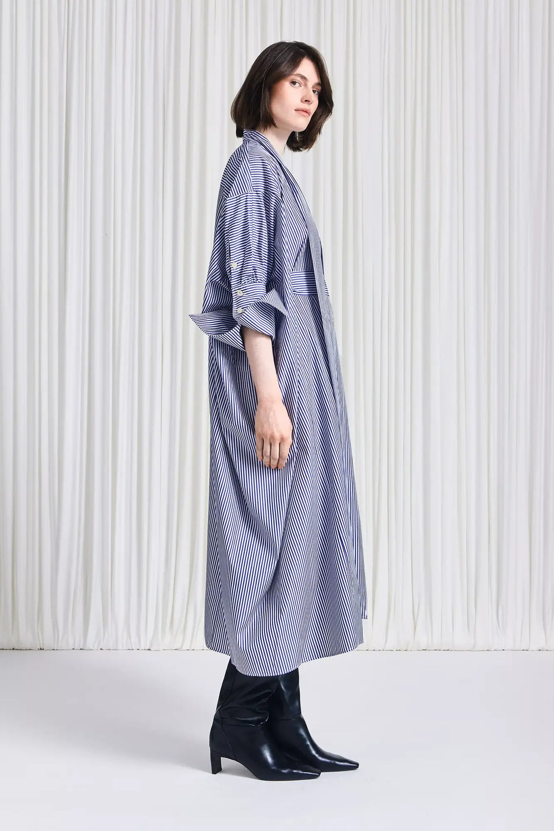 The Emotive Dress in Blue Striped Cotton Poplin – palmer//harding