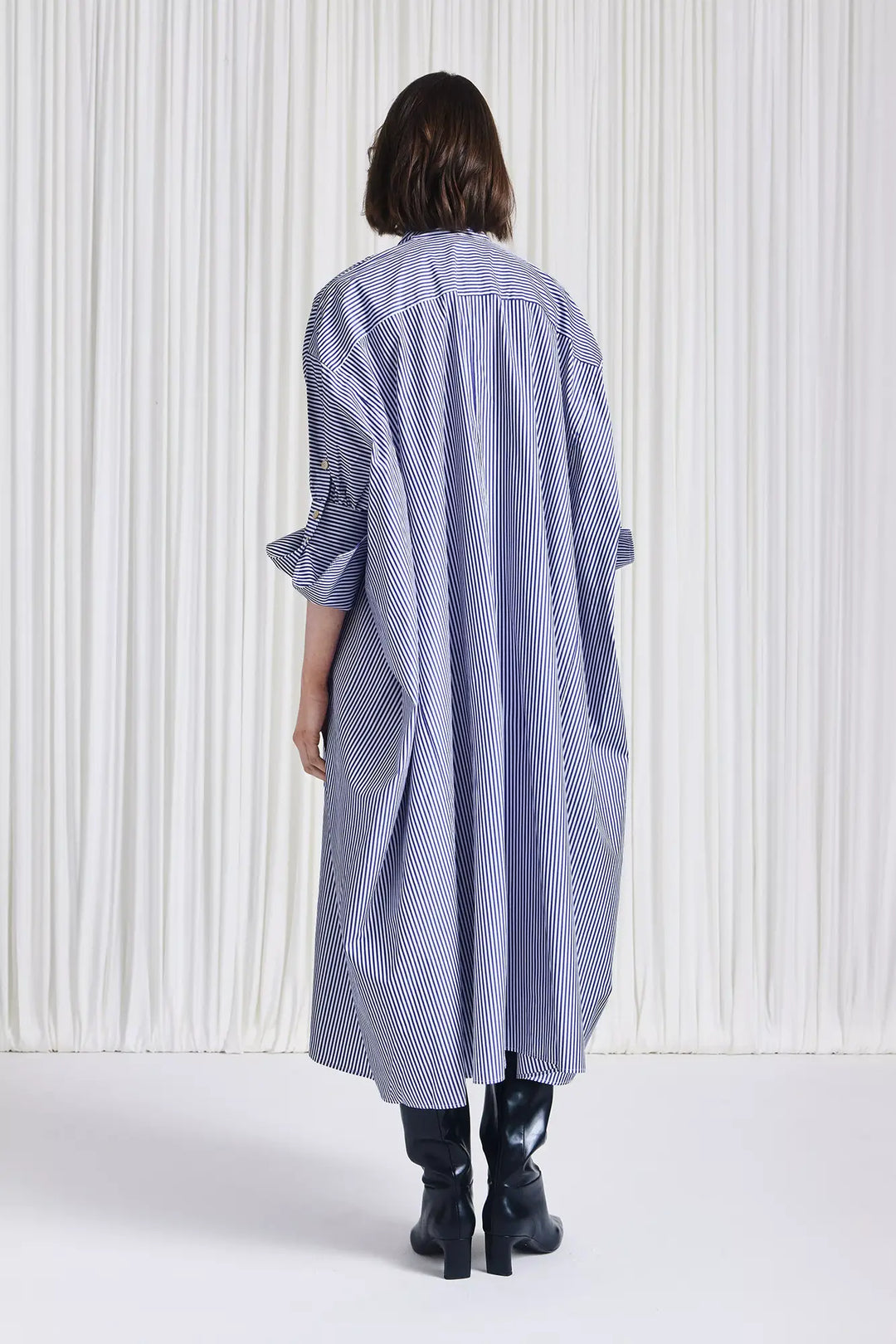 The Emotive Dress in Blue Striped Cotton Poplin – palmer//harding