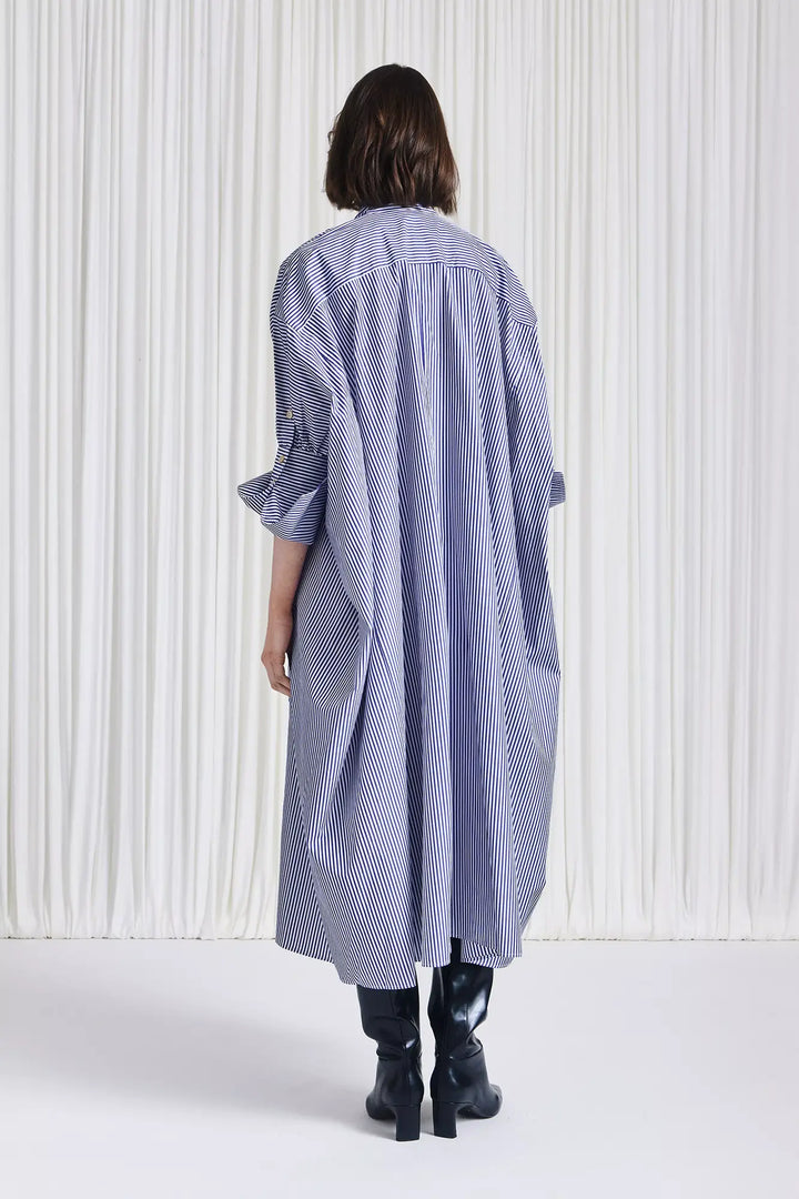 The Emotive Dress in Blue Striped Cotton Poplin – palmer//harding