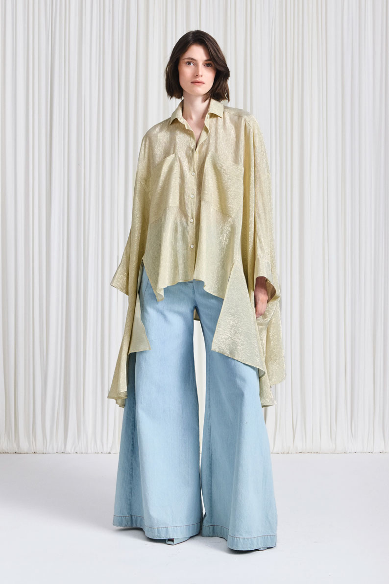 The Trace Shirt in Gold Silk Voile – palmer//harding