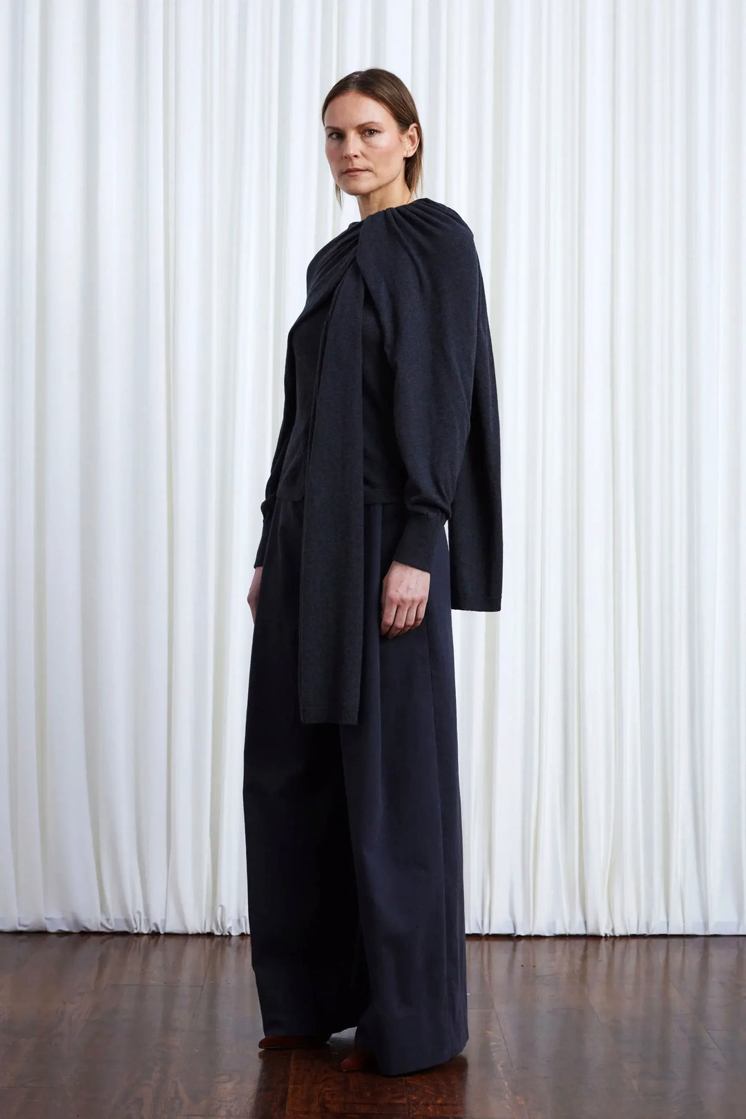 The In Your Arms Cardigan in Charcoal Cotton Cashmere – palmer//harding