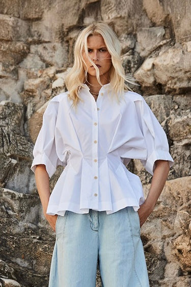 The Vessel Shirt in White Cotton Poplin – palmer//harding