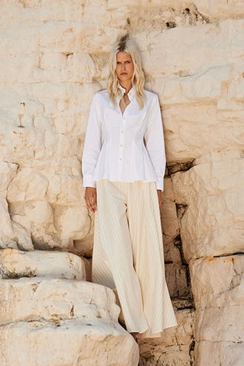 The Contour Shirt in White Cotton Poplin – palmer//harding