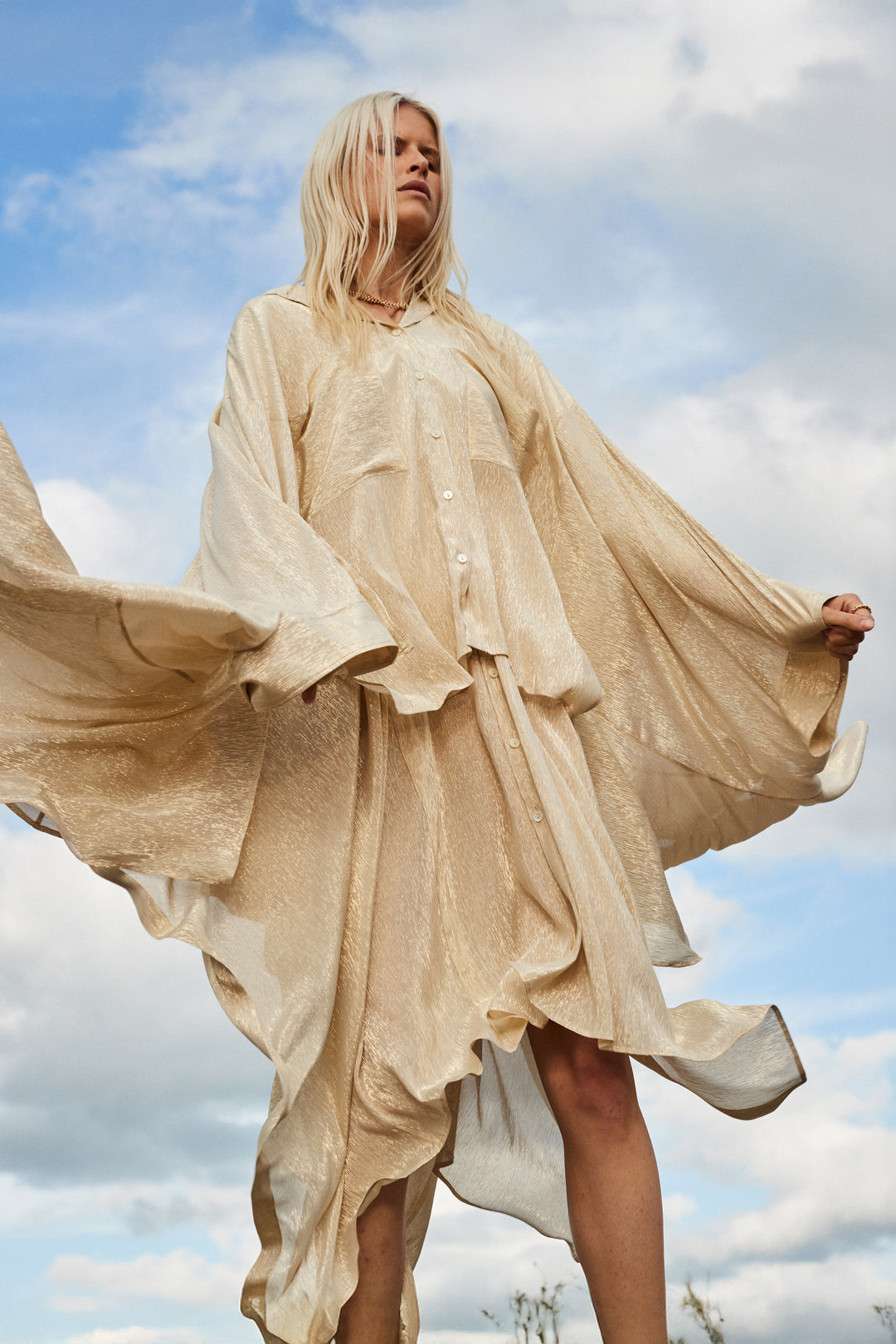 The Trace Shirt in Gold Silk Voile – palmer//harding
