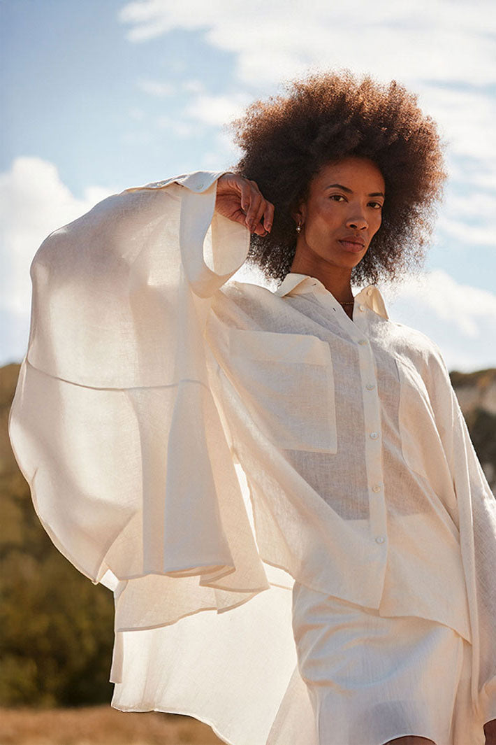 The Trace Shirt in White Linen – palmer//harding