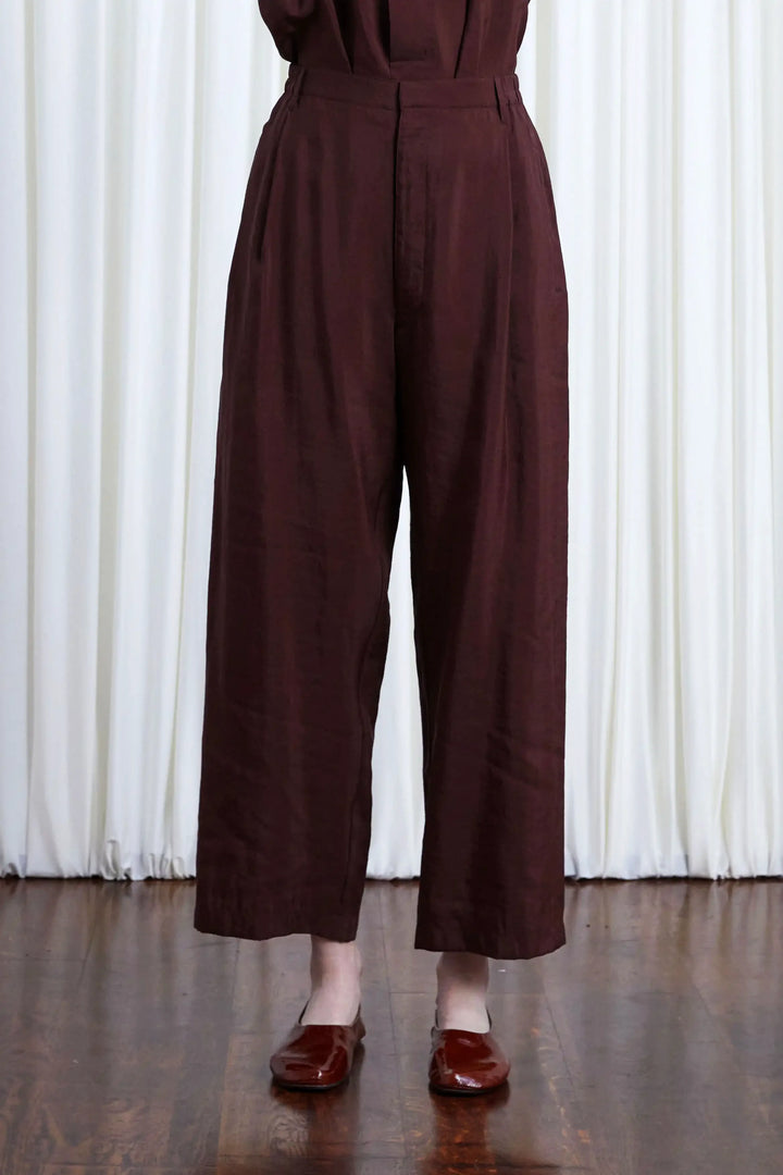 The Sanctuary Trousers in Oxblood Habotai Silk – palmer//harding