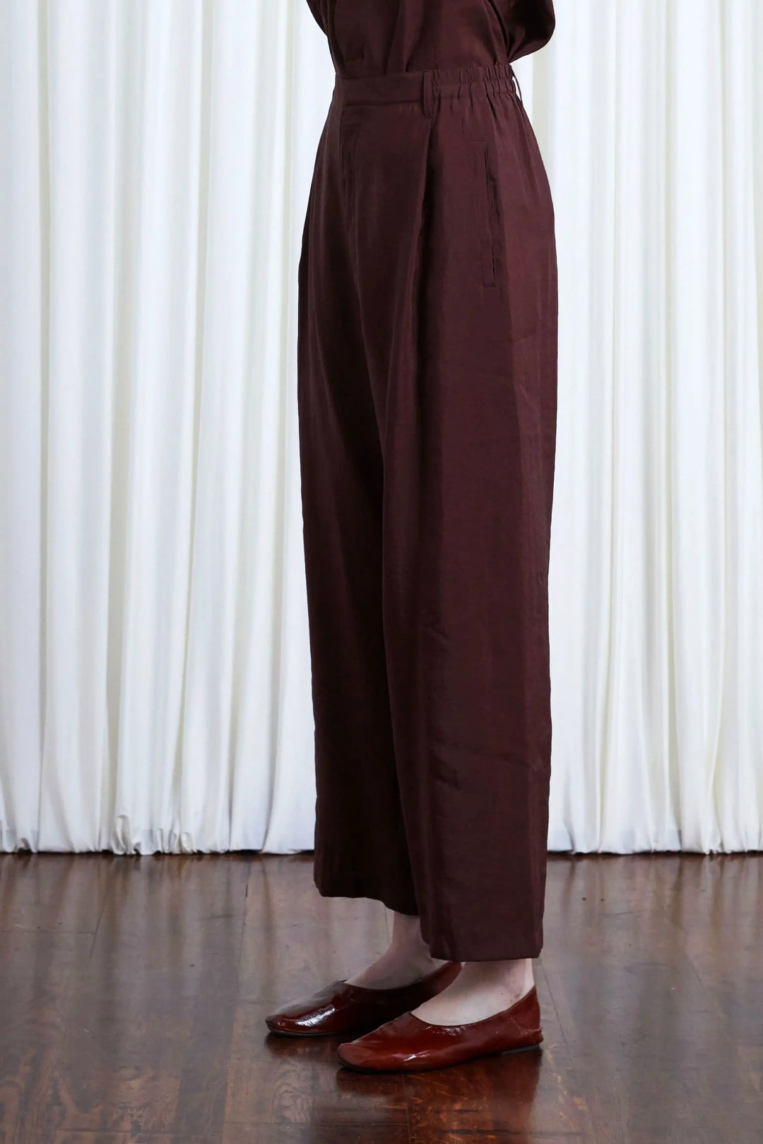 The Sanctuary Trousers in Oxblood Habotai Silk – palmer//harding