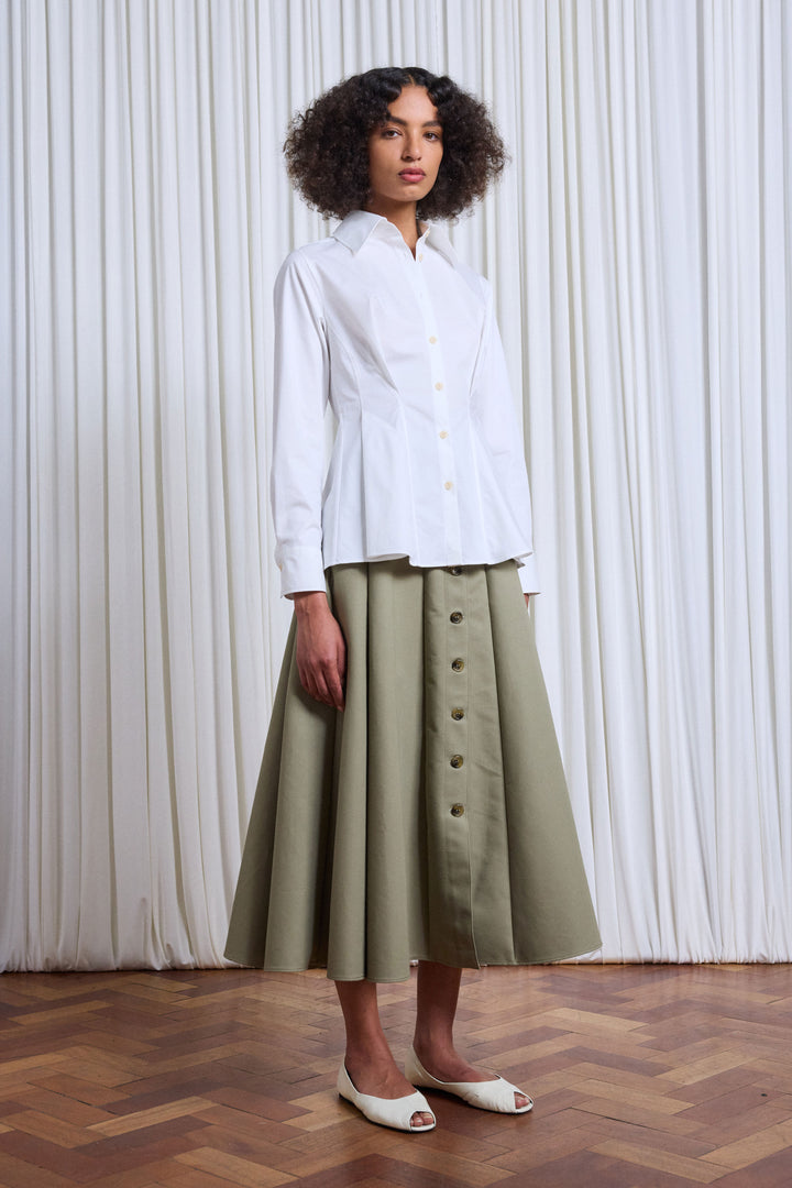 The Contour Shirt in White Cotton Poplin – palmer//harding