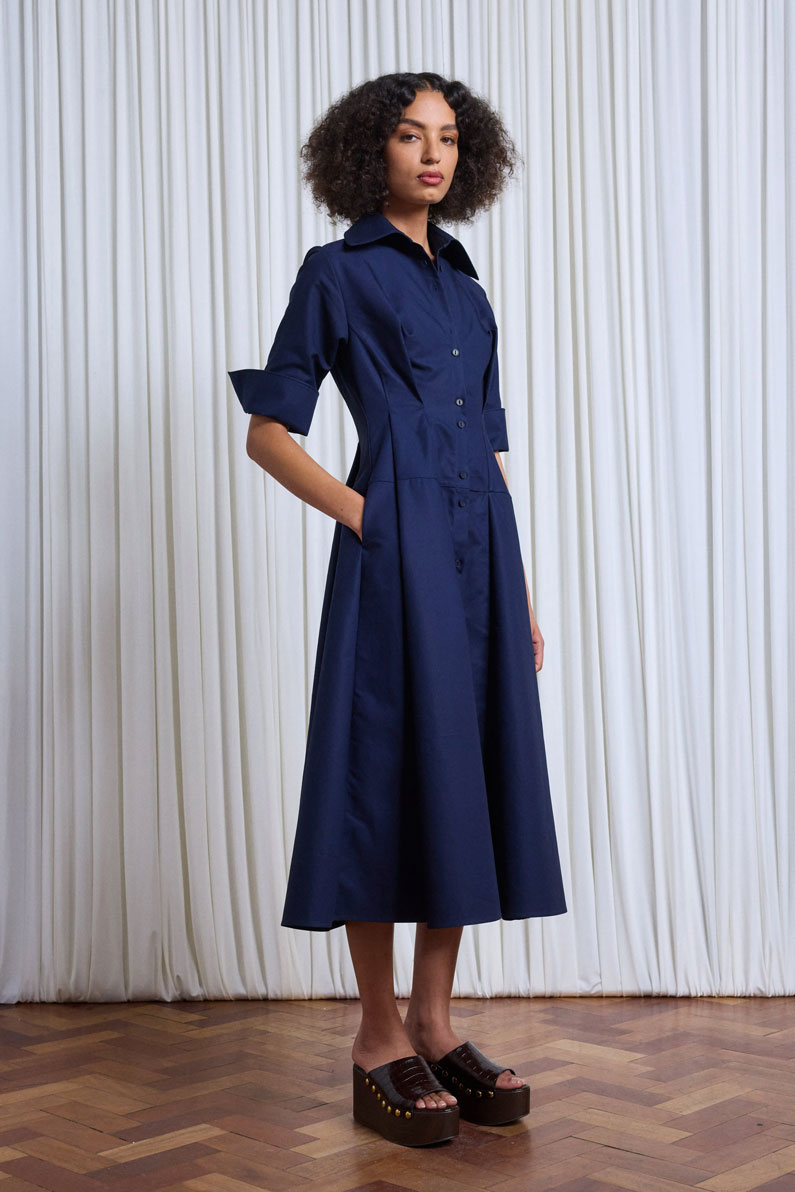 The Contour Dress in Navy Cotton – palmer//harding