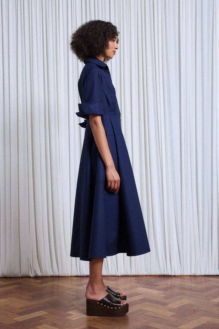 The Contour Dress in Navy Cotton – palmer//harding