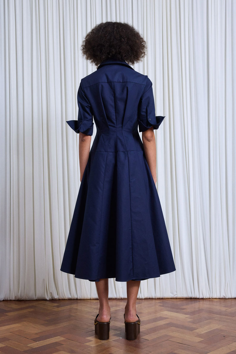 The Contour Dress in Navy Cotton – palmer//harding