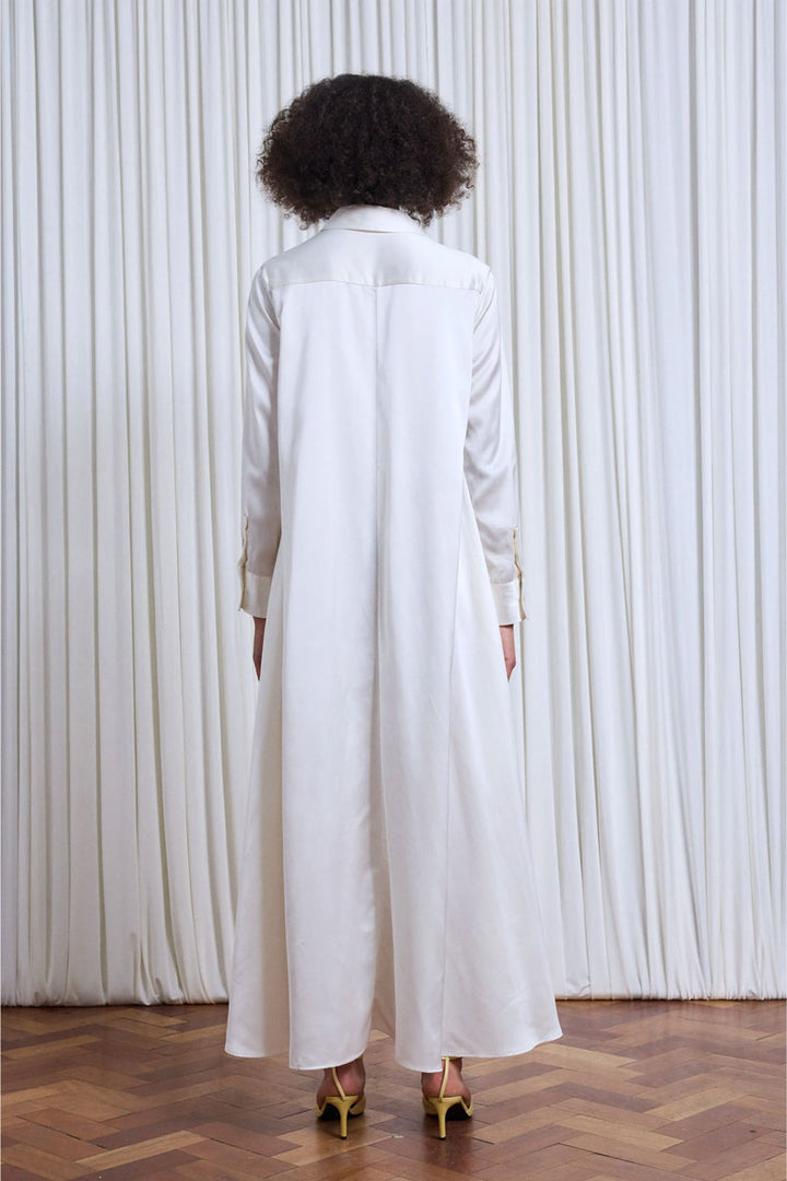 Rhythm Dress in Ivory Satin Viscose – palmer//harding