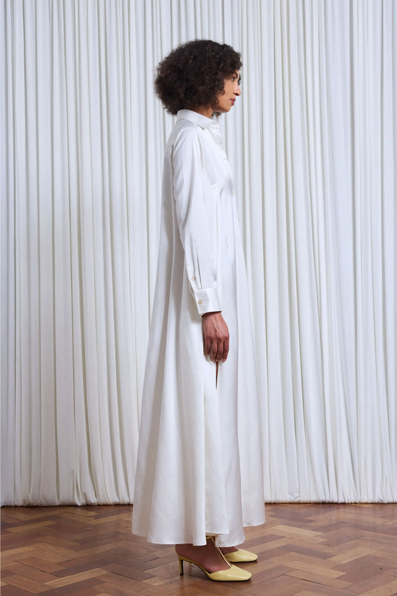 Rhythm Dress in Ivory Satin Viscose – palmer//harding