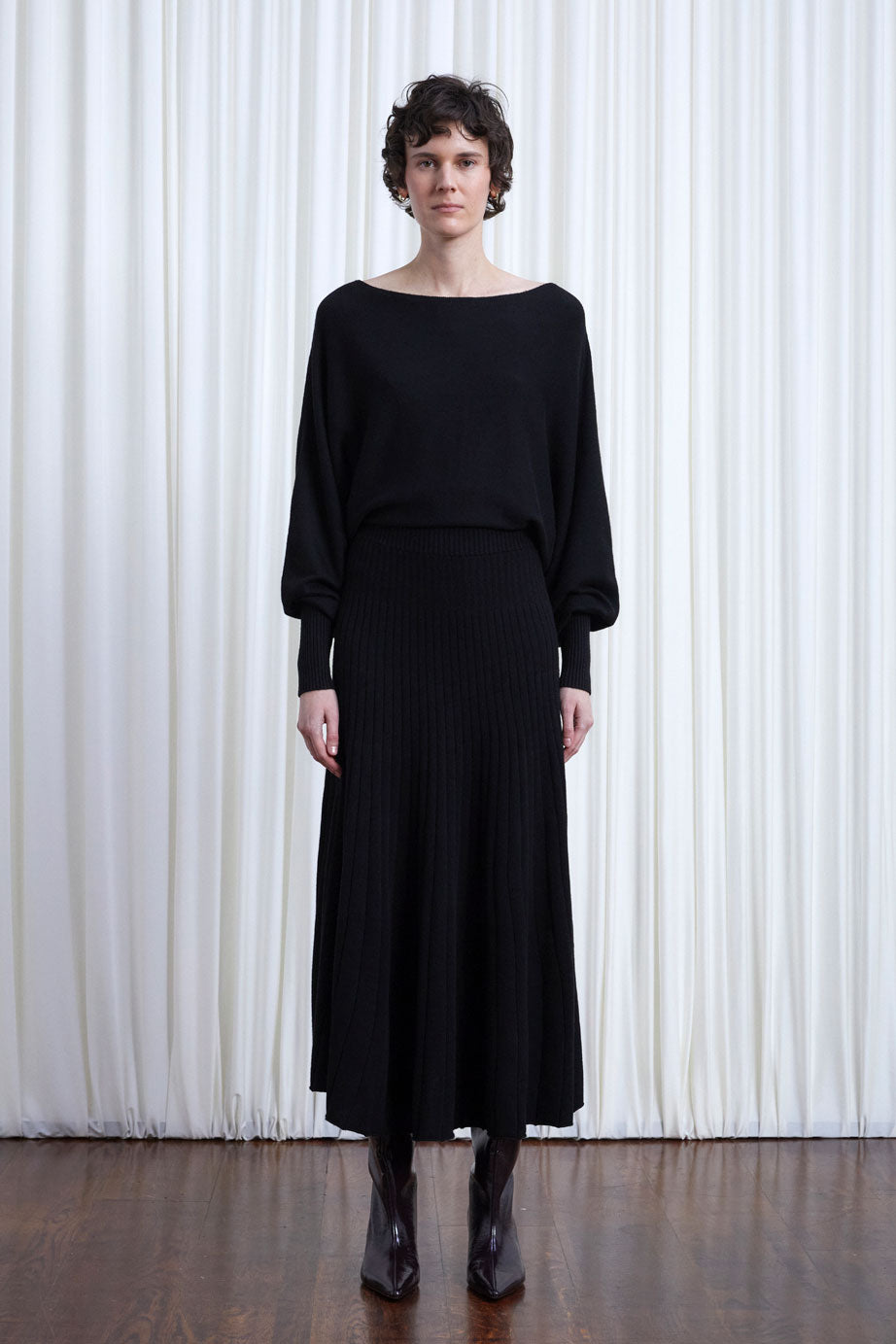 The Hazy Dress in Black Merino Wool – palmer//harding