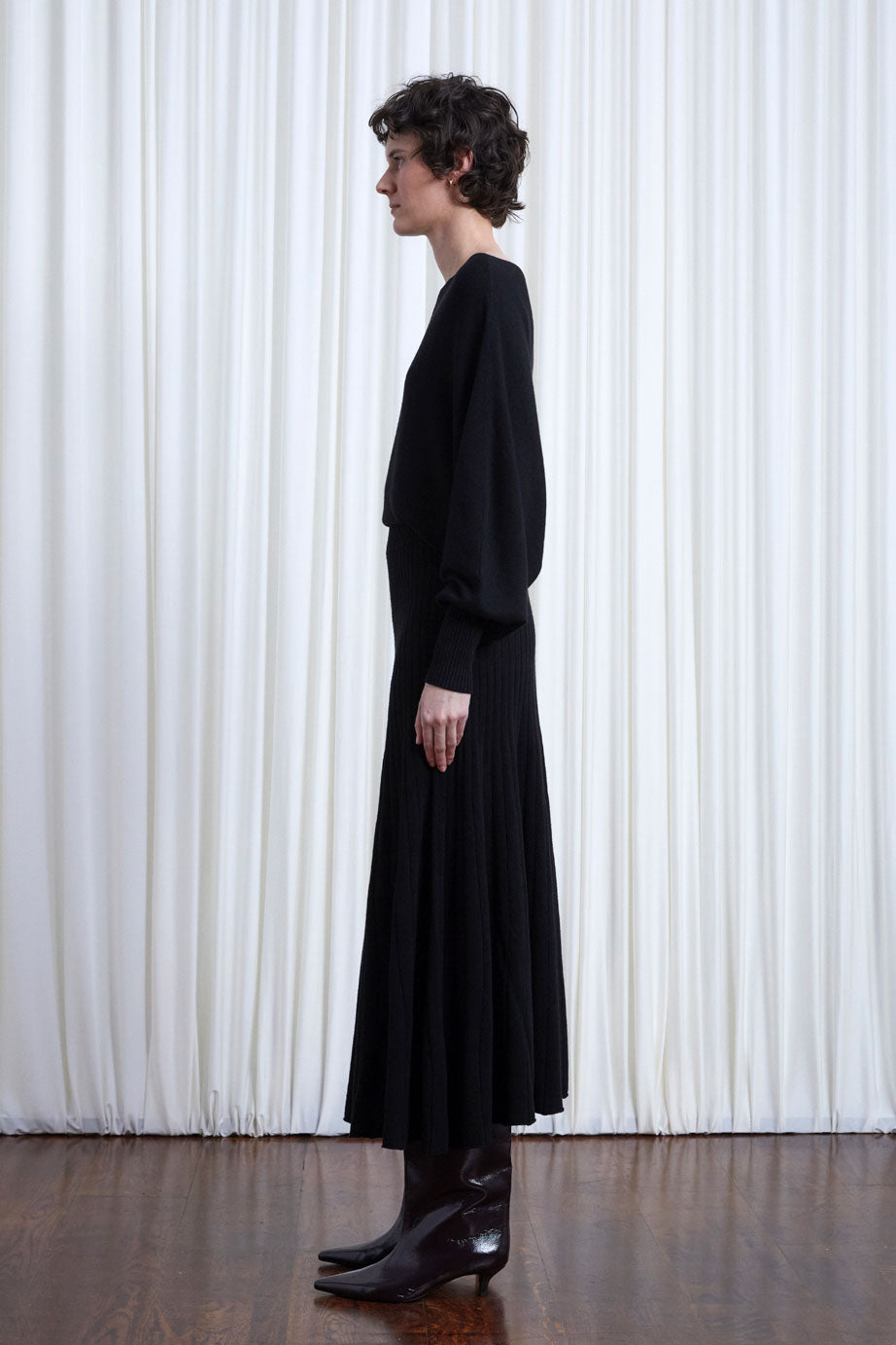 The Hazy Dress in Black Merino Wool – palmer//harding