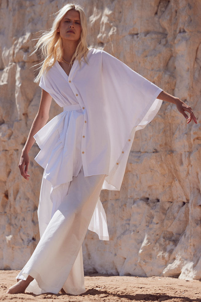 The Cascade Shirt in White Cotton Poplin – palmer//harding