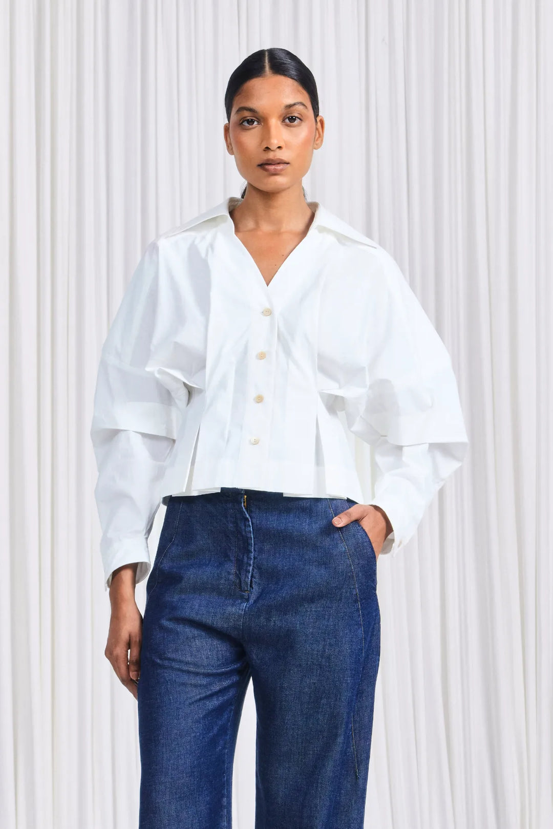 The Honesty Opens Shirt in White Cotton Poplin – palmer//harding