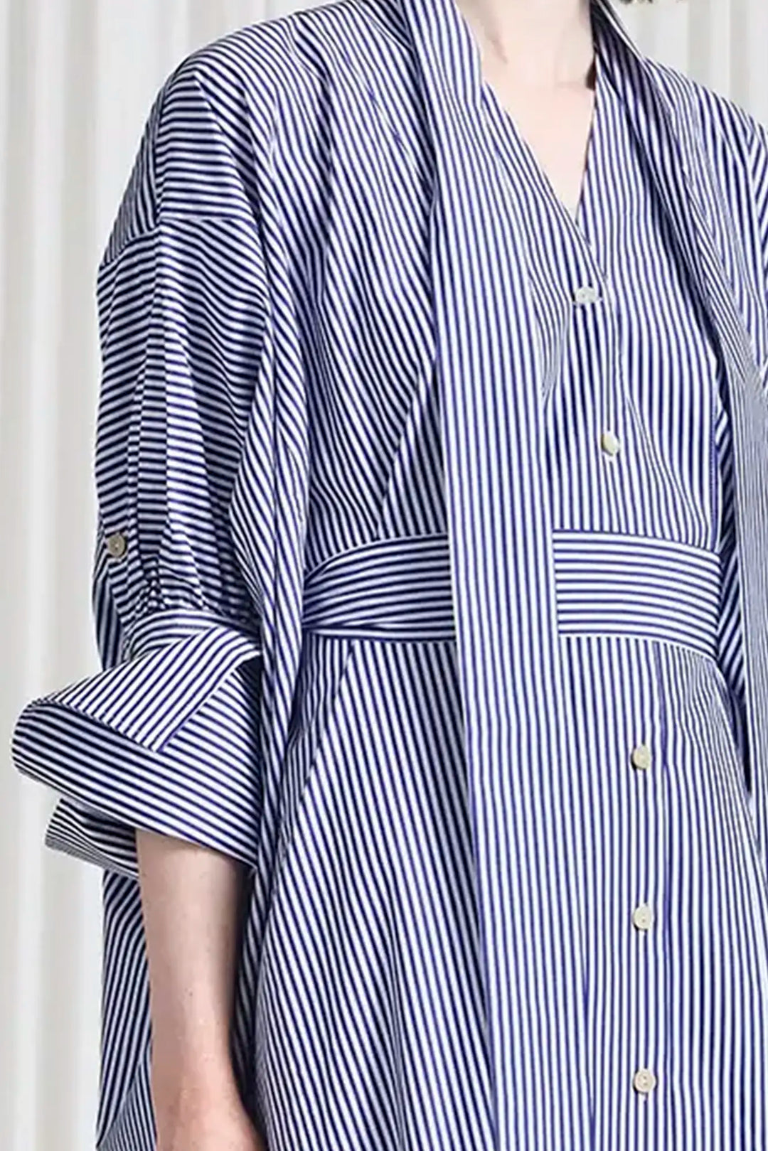 The Emotive Dress in Blue Striped Cotton Poplin – palmer//harding