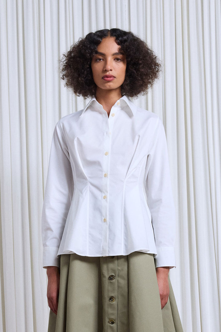 The Contour Shirt in White Cotton Poplin – palmer//harding