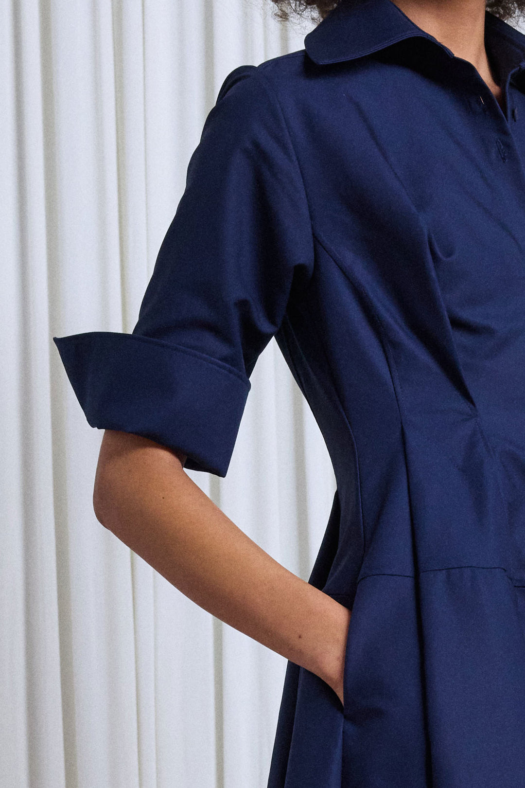 The Contour Dress in Navy Cotton – palmer//harding