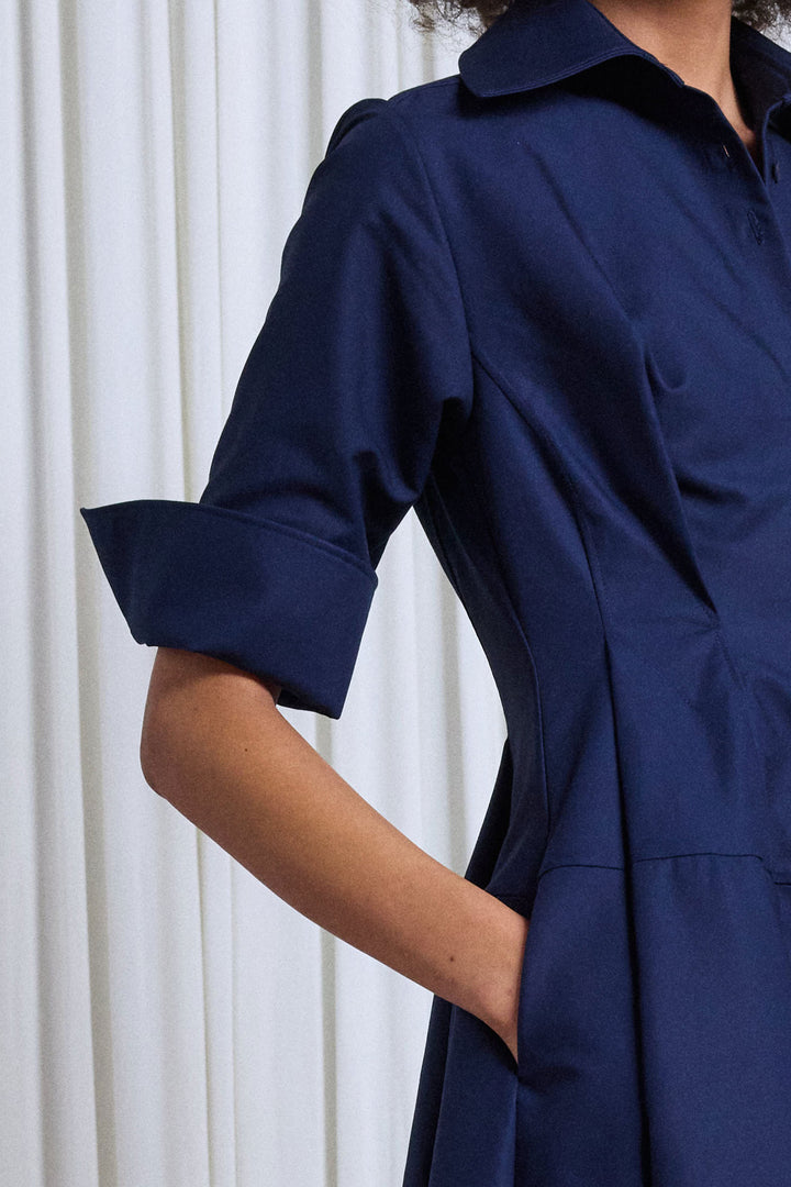 The Contour Dress in Navy Cotton – palmer//harding