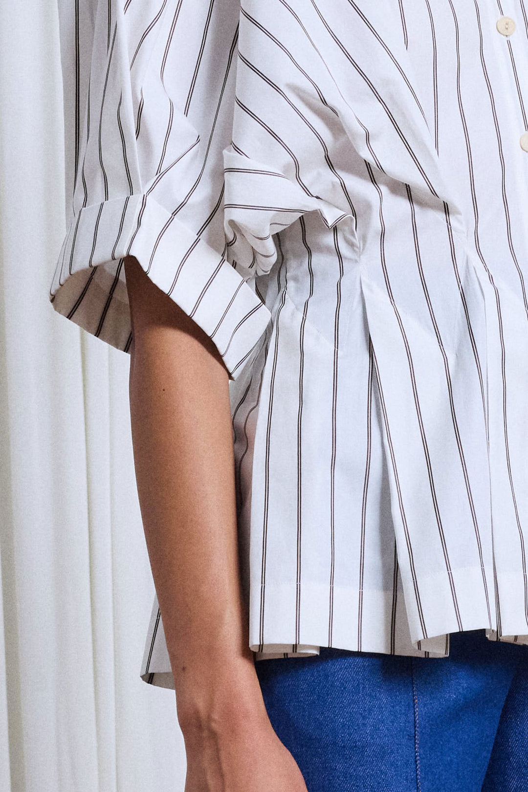 The Vessel Shirt in Brown Striped Cotton Poplin – palmer//harding