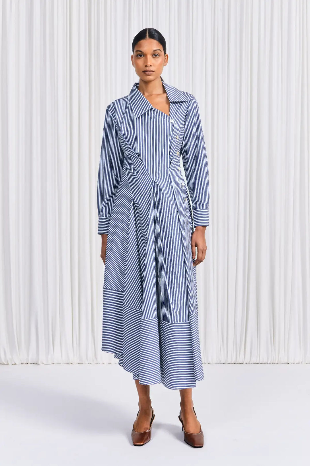 The Hold Close Dress in Navy Bengal Stripe Cotton – palmer//harding