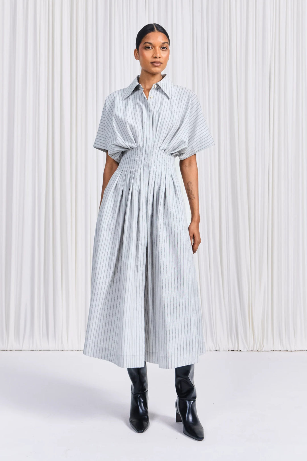 The Courage Dress in Striped Technical Viscose – palmer//harding
